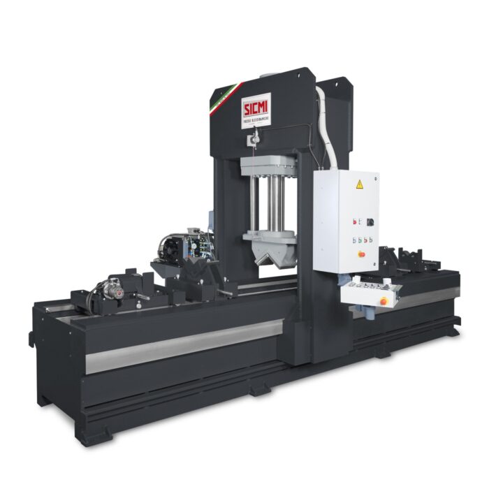 Hydraulic tube straightening press